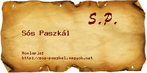 Sós Paszkál névjegykártya